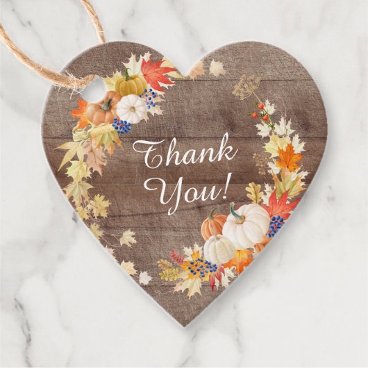 紅葉素朴カボチャブライダルシャワーの恩恵 フェイバータグ (正面)