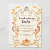 紅葉素朴カボチャ感謝祭ディナー 招待状 (正面)