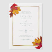 紅葉素朴ゴールデンフレ結婚ーム ベラム紙招待状 (正面)