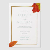 紅葉素朴ゴールデンフレ結婚ーム ベラム紙招待状 (正面)