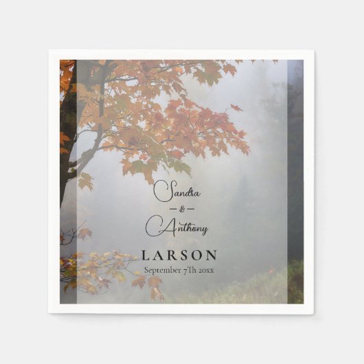 紅葉素朴ス結婚ナプキン スタンダードカクテルナプキン (正面)