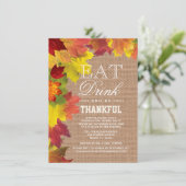 紅葉素朴ズバーラップサンクスギビング招待状 招待状 (スタンド正面)