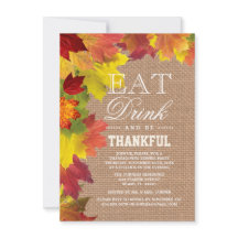 紅葉素朴ズバーラップサンクスギビング招待状