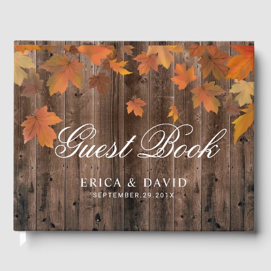 紅葉素朴ズバーンウッド秋の結婚式 ゲストブック (正面)