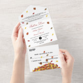 紅葉素朴ズボホオータムフローラ結婚ズ オールインワン招待状 (貼ってはがせる)