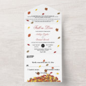 紅葉素朴ズボホオータムフローラ結婚ズ オールインワン招待状 (内側)