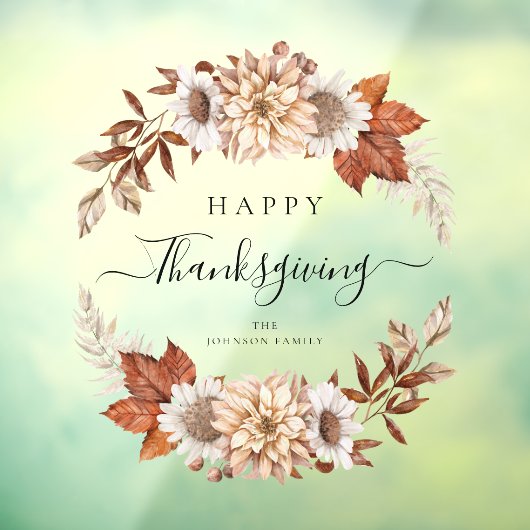 紅葉素朴ハッピーサンクスギビング ウィンドウサイン (シート3)