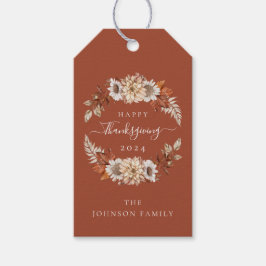 紅葉素朴ハッピーサンクスギビング ギフトタグ