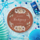 紅葉素朴ハッピーサンクスギビング ペーパープレート (パーティー)