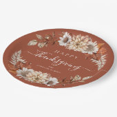 紅葉素朴ハッピーサンクスギビング ペーパープレート (アングル)