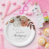 紅葉素朴ハッピーサンクスギビング ペーパープレート (パーティー)