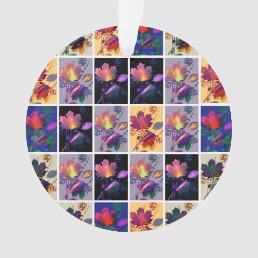 紅葉素朴パッチワークキルトコラージュ オーナメント (正面)