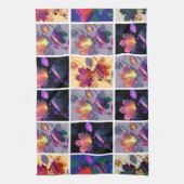 紅葉素朴パッチワークキルトコラージュ キッチンタオル (縦)