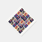 紅葉素朴パッチワークキルトコラージュ スタンダードカクテルナプキン (角)