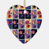 紅葉素朴パッチワークキルトコラージュ セラミックオーナメント (右)