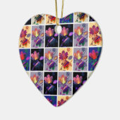 紅葉素朴パッチワークキルトコラージュ セラミックオーナメント (左)