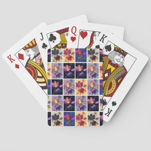 紅葉素朴パッチワークキルトコラージュ トランプ (裏面)