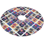 紅葉素朴パッチワークキルトコラージュ ブラッシュドポリエステルツリースカート (アングル)