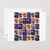 紅葉素朴パッチワークキルトコラージュ ポストカード (正面/裏面)