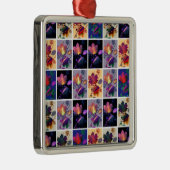 紅葉素朴パッチワークキルトコラージュ メタルオーナメント (右)