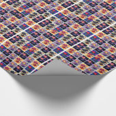 紅葉素朴パッチワークキルトコラージュ ラッピングペーパー (角)