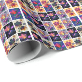 紅葉素朴パッチワークキルトコラージュ ラッピングペーパー (ロールコーナー)