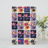 紅葉素朴パッチワークキルトコラージュ 便箋 (スタンド正面)