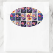 紅葉素朴パッチワークキルトコラージュ 楕円形シール (バッグ)