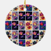 紅葉素朴パッチワークキルト セラミックオーナメント (裏面)