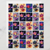 紅葉素朴パッチワークスクラップブック紙 (正面/裏面)