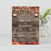 紅葉素朴ランタン秋の結婚式 招待状 (スタンド正面)