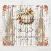 紅葉素朴リトルカボチャ赤ちゃんシャワー スパークリングワインラベル (シングルラベル)