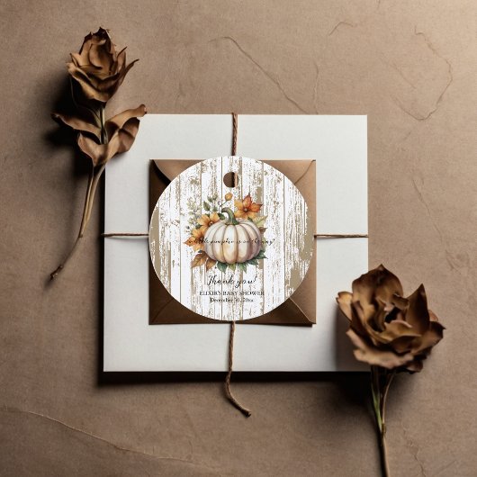 紅葉素朴リトルカボチャ赤ちゃんシャワー フェイバータグ