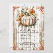 紅葉素朴リトルカボチャ赤ちゃんシャワー 招待状 (正面)