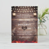 紅葉素朴ヴィンテージランタン秋の結婚式 招待状 (スタンド正面)