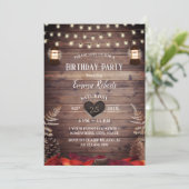 紅葉素朴ヴィンテージランタン誕生日 招待状 (スタンド正面)