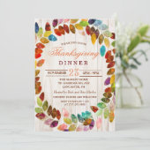 紅葉素朴感謝祭ディナー招待状 招待状 (スタンド正面)