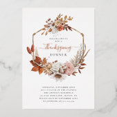 紅葉素朴感謝祭ディナー 箔招待状 (正面)