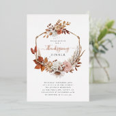 紅葉素朴感謝祭ディナー 箔招待状 (立ち正面)