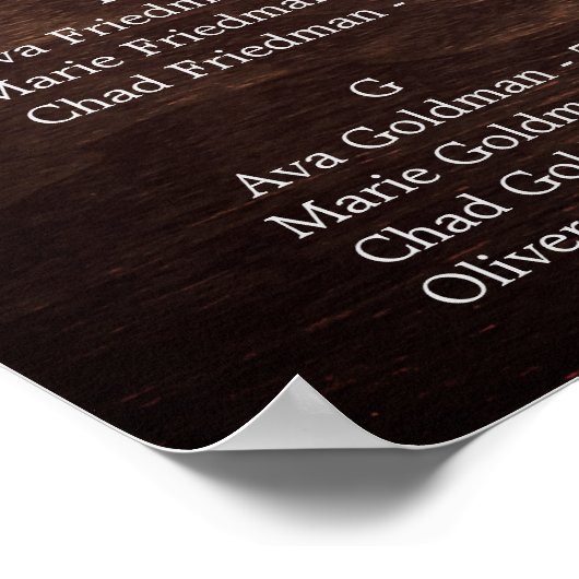 紅葉素朴木製アルファベット座席表 ポスター (角)