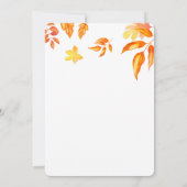 紅葉素朴秋の感謝祭ディナー 招待状 (裏面)