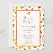 紅葉素朴秋の感謝祭ディナー 招待状 (正面)