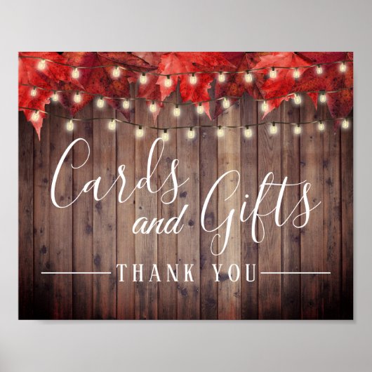 紅葉素朴秋の結婚式カードとギフト ポスター (正面)