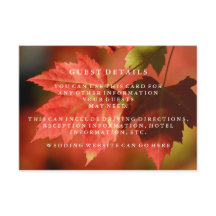 紅葉素朴秋の結婚式ゲスト詳細