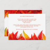 紅葉素朴秋の結婚式ゲスト詳細 エンクロージャーカード (正面/裏面)