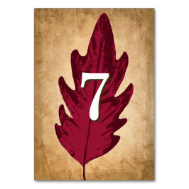 紅葉素朴秋の結婚式表カード テーブルナンバー