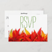 紅葉素朴秋の結婚式- RSVP (正面/裏面)