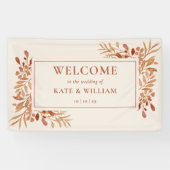 紅葉素朴秋秋の結婚式へようこそ 横断幕 (横)