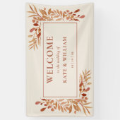 紅葉素朴秋秋の結婚式へようこそ 横断幕 (縦)