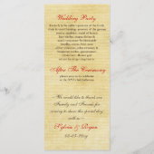 紅葉素朴結婚の プログラム (裏面)